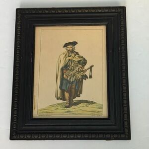 Framed Vintage Artwork with Black Frame
